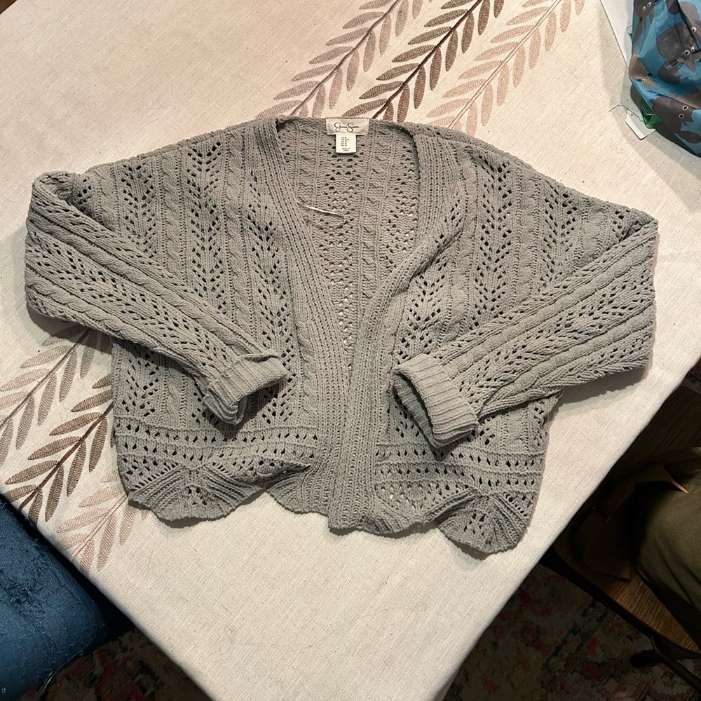 Jessica Simpson Green Cable Knit Cardigan